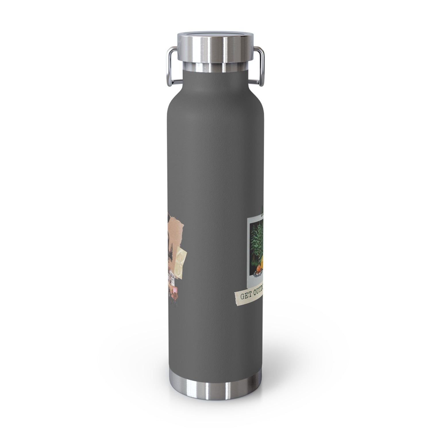 Copper Vacuum Insulated Bottle, 22oz Get Outdoors Life is an Adventure Thermos Tumbler