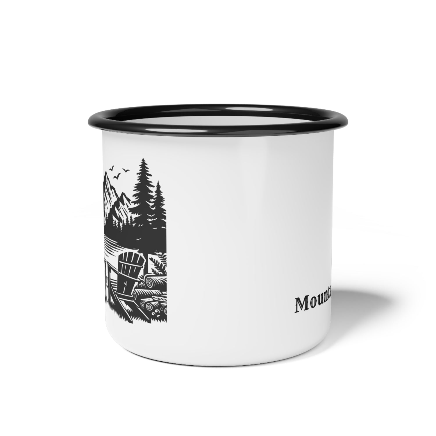 Mountain Retreat Enamel Camping Mug - Adventure Awaits