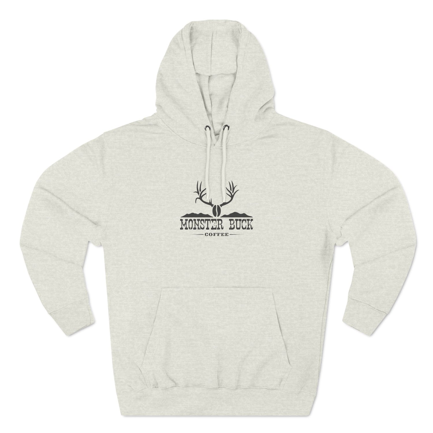 Three-Panel Fleece Hoodie with Monster Buck Coffee Logo