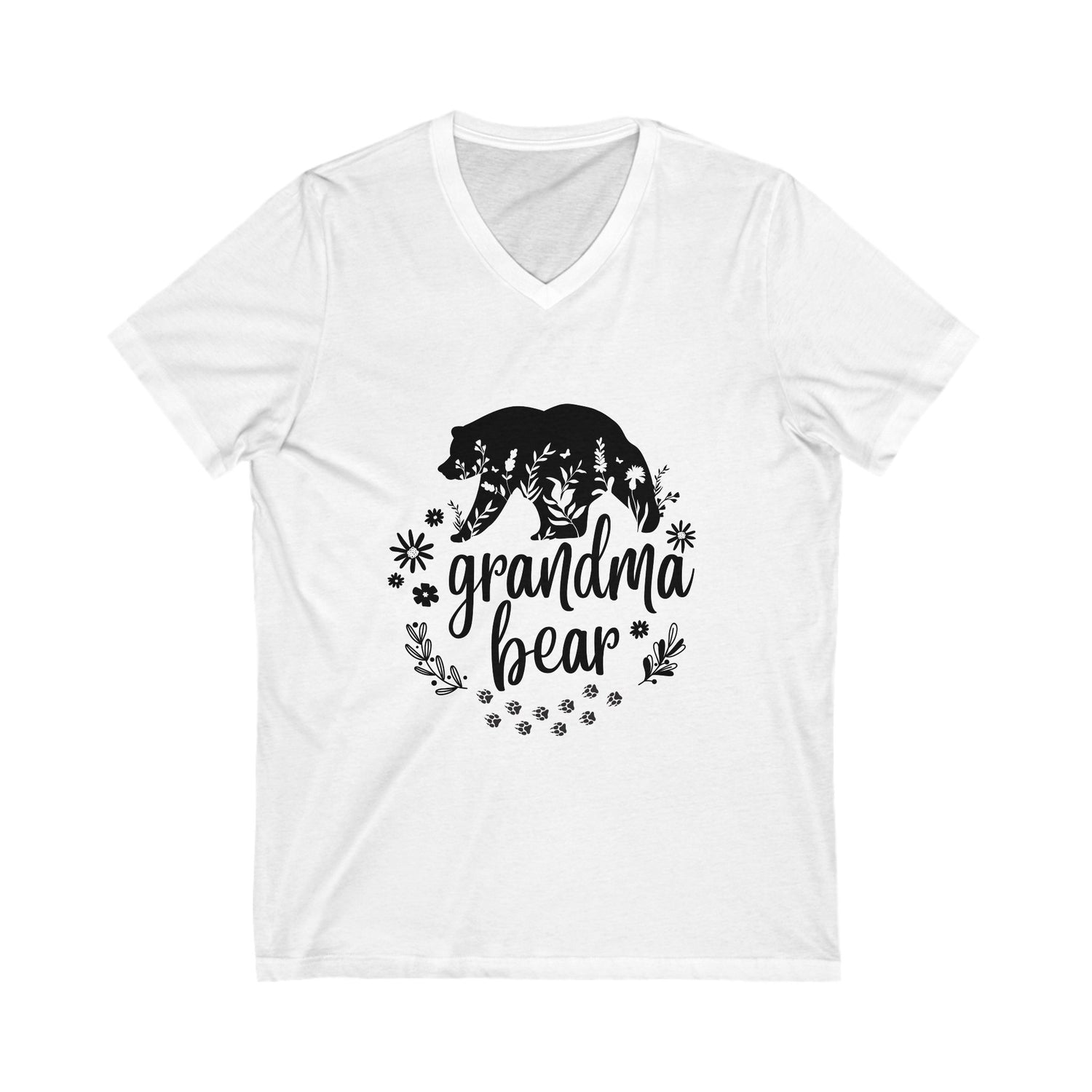 Unisex Jersey Short Sleeve V-Neck Grandma Bear Tee