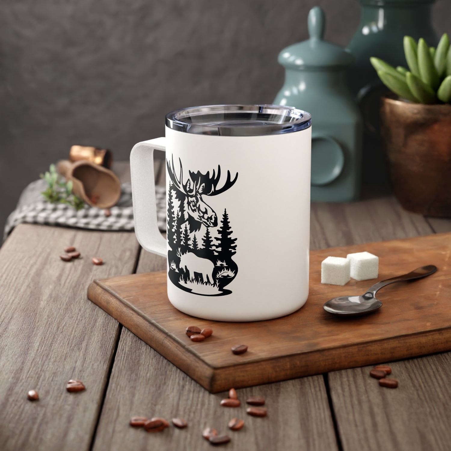 Moose Insulated Coffee Mug, 10oz