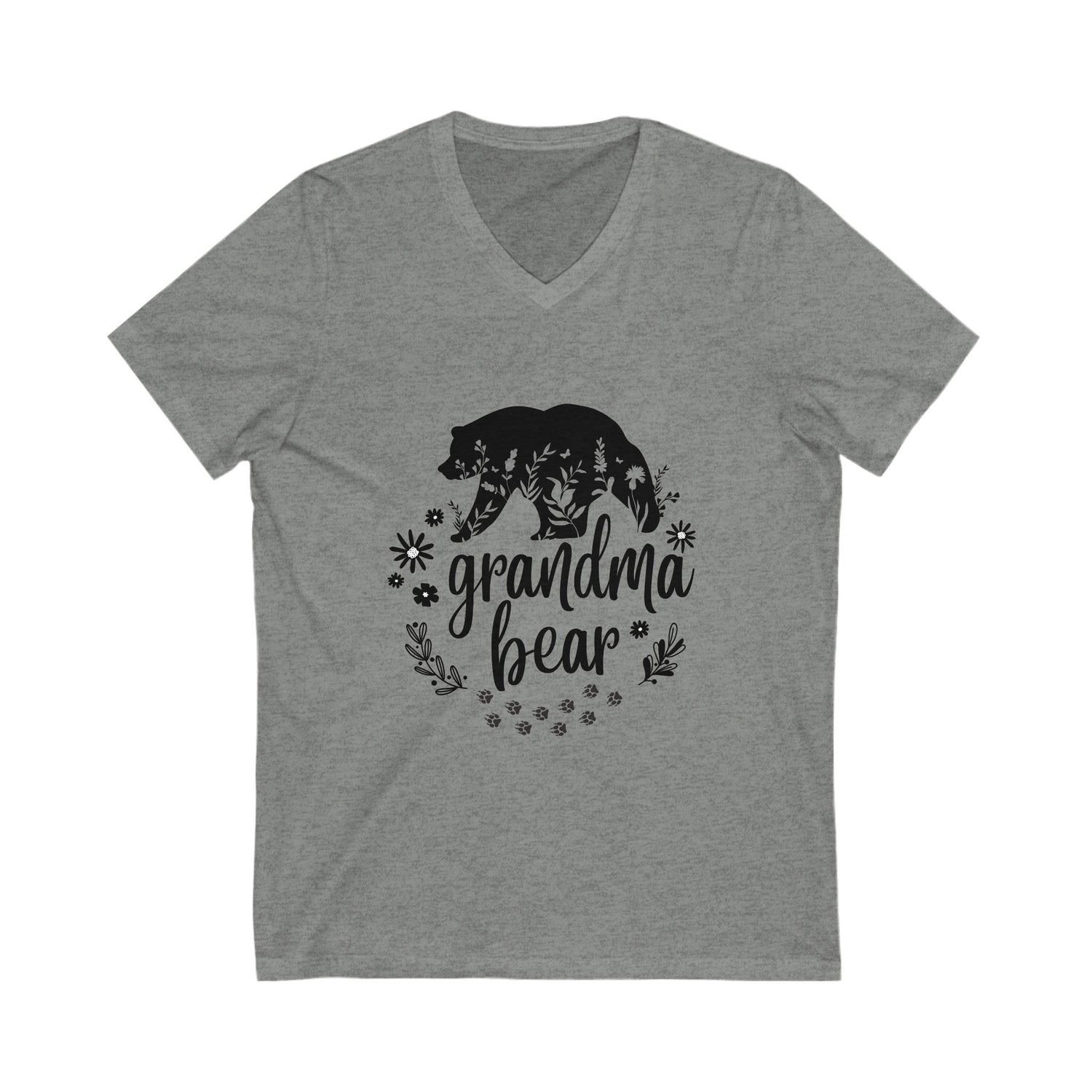 Unisex Jersey Short Sleeve V-Neck Grandma Bear Tee