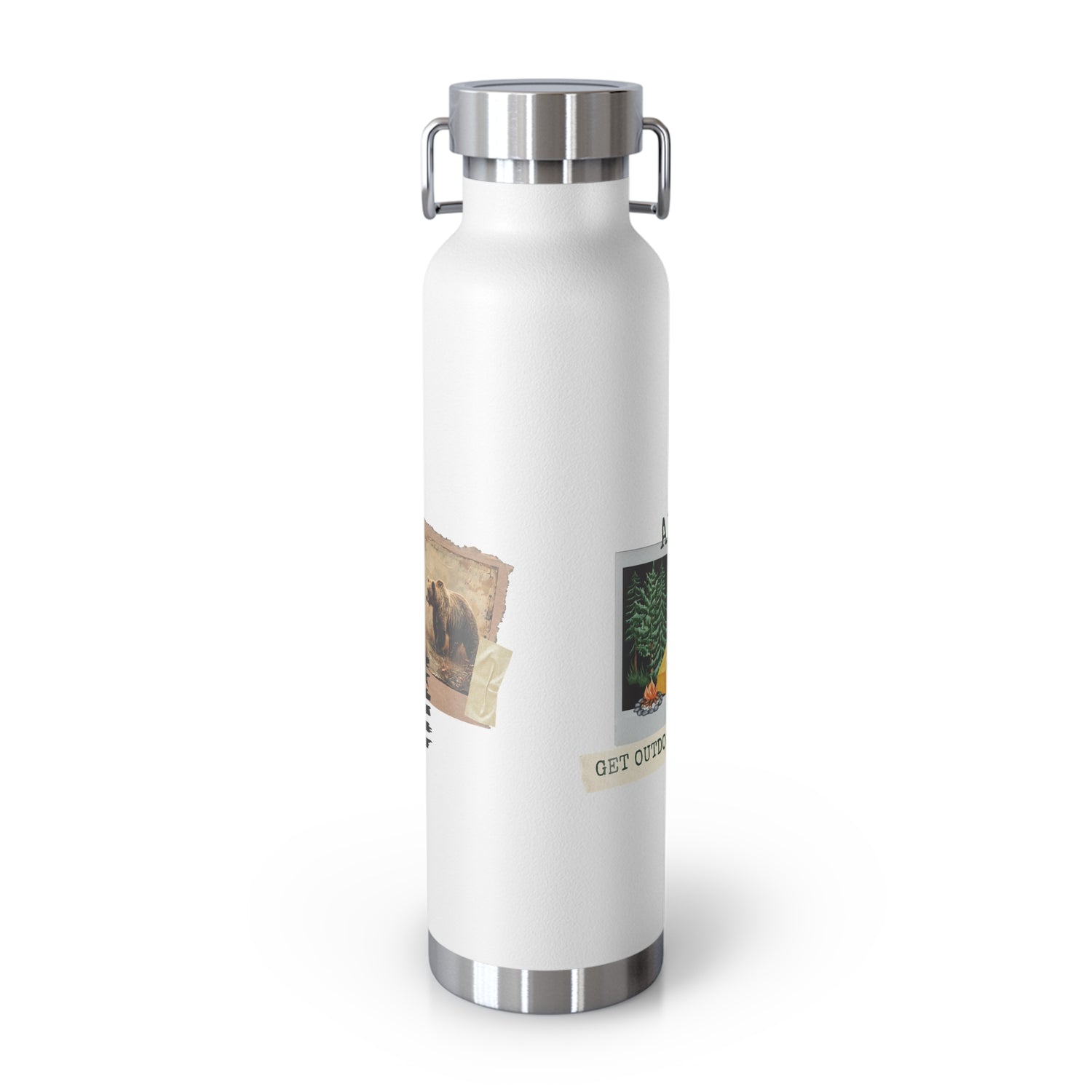 Copper Vacuum Insulated Bottle, 22oz Get Outdoors Life is an Adventure Thermos Tumbler