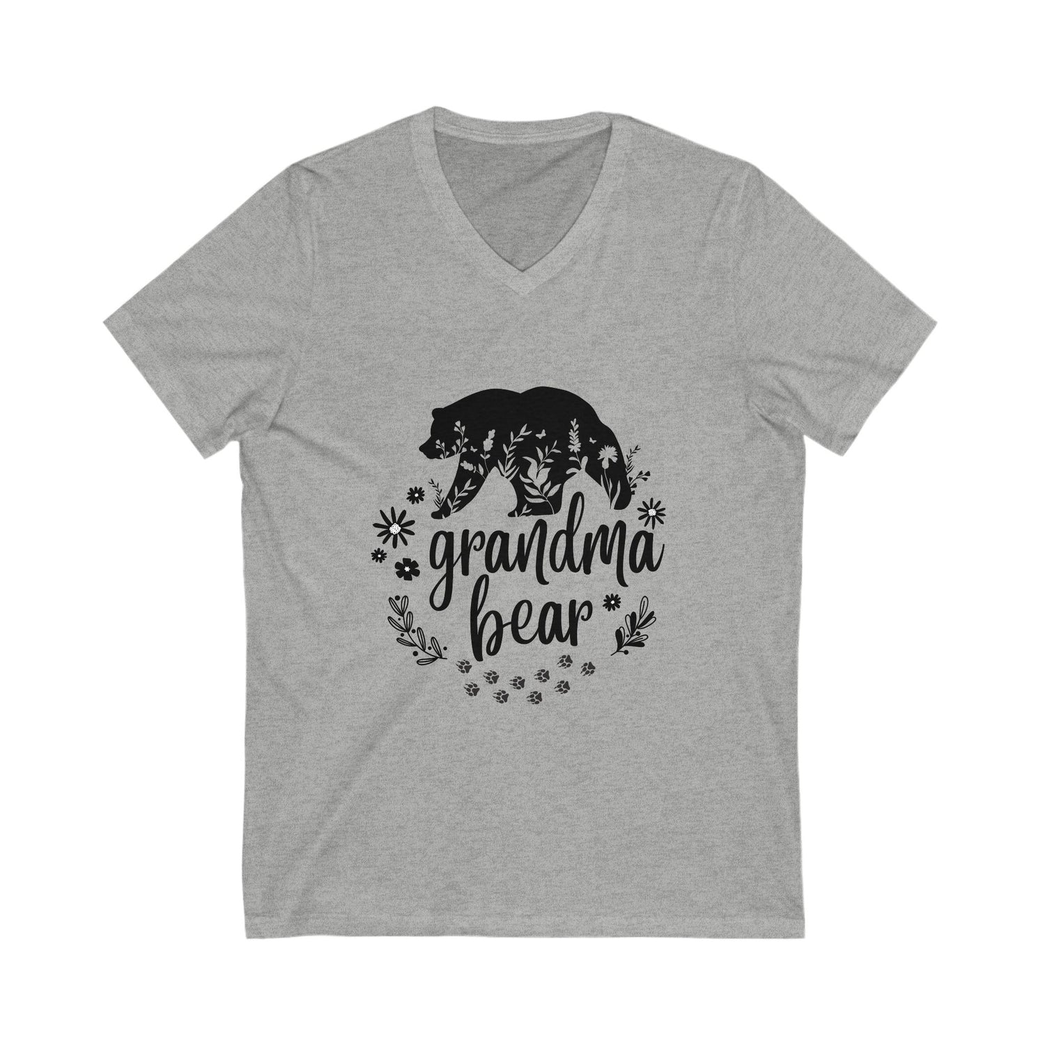 Unisex Jersey Short Sleeve V-Neck Grandma Bear Tee