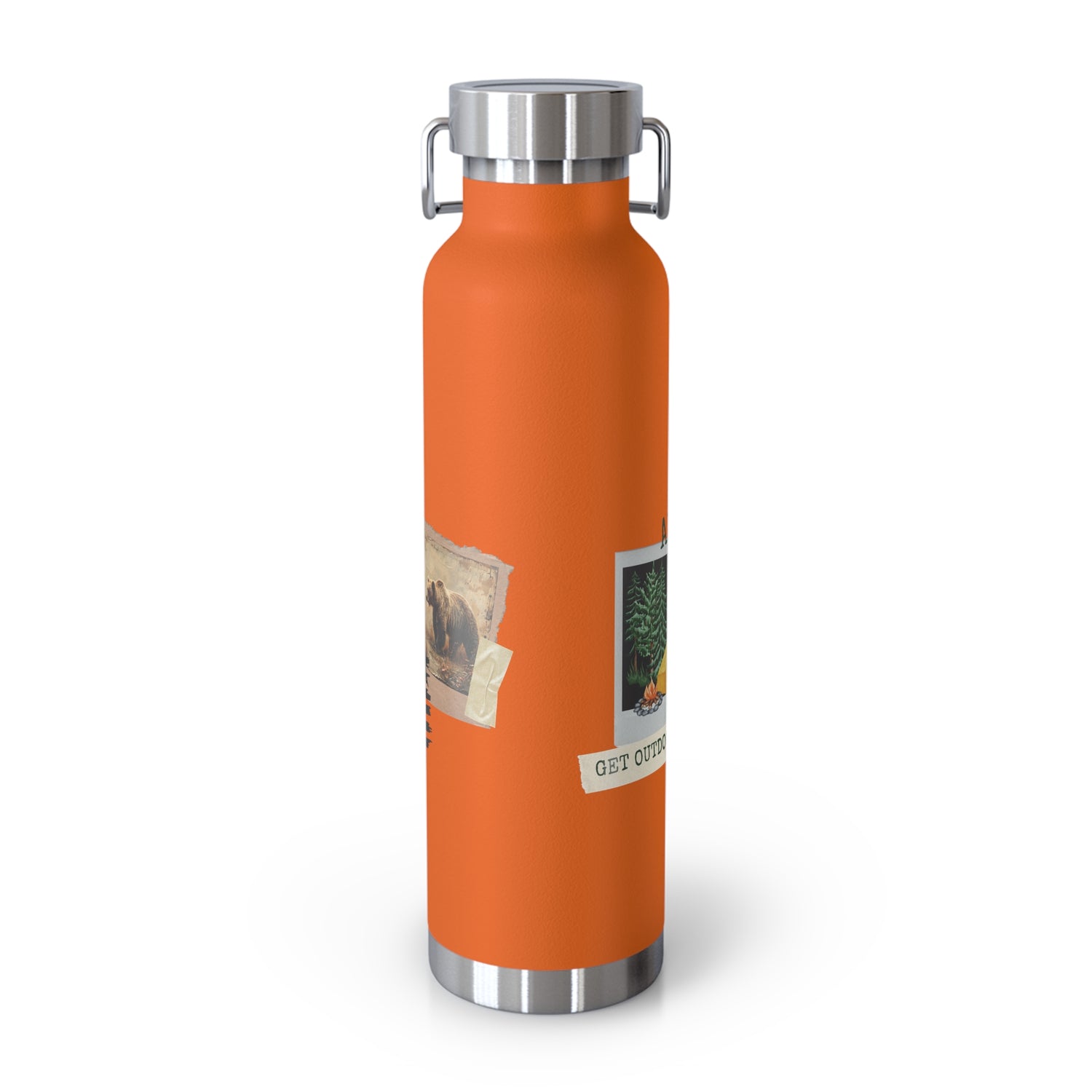 Copper Vacuum Insulated Bottle, 22oz Get Outdoors Life is an Adventure Thermos Tumbler