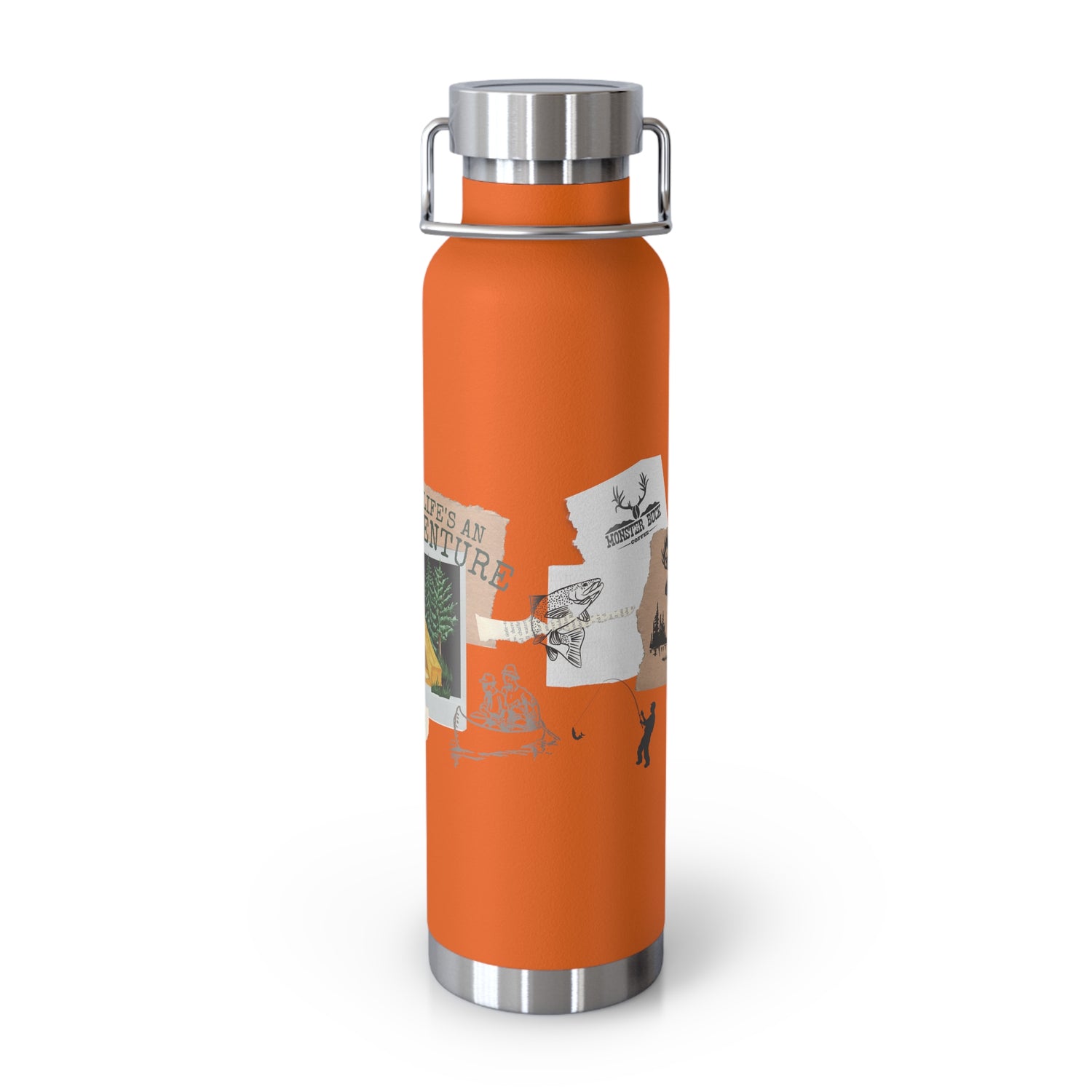 Copper Vacuum Insulated Bottle, 22oz Get Outdoors Life is an Adventure Thermos Tumbler