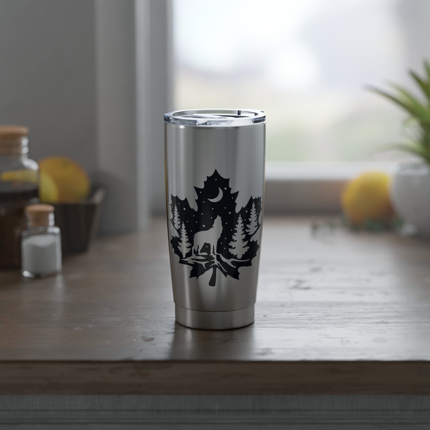 Maple Leaf and Wolf 20oz Tumbler