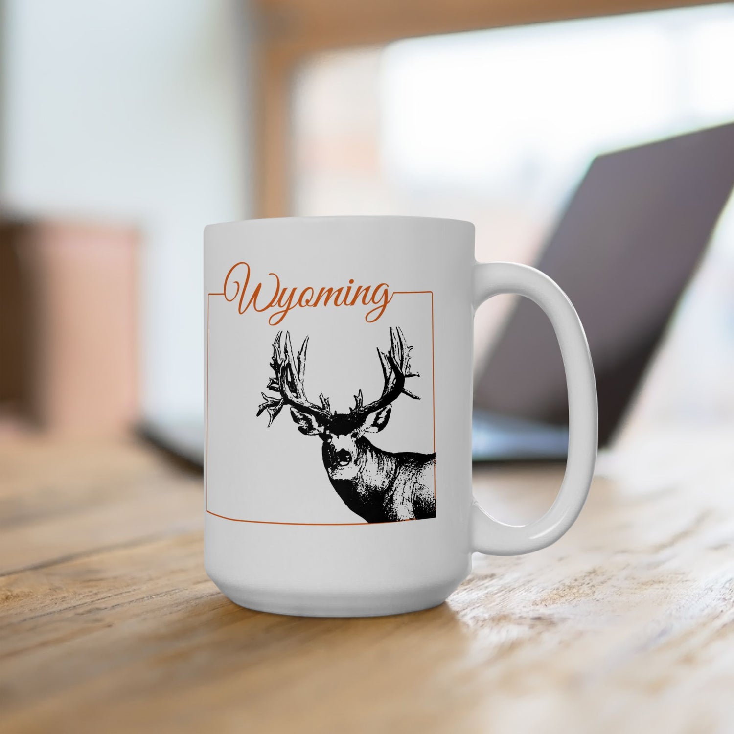 Wyoming Monster Mule Deer Ceramic Mug, (11oz, 15oz)