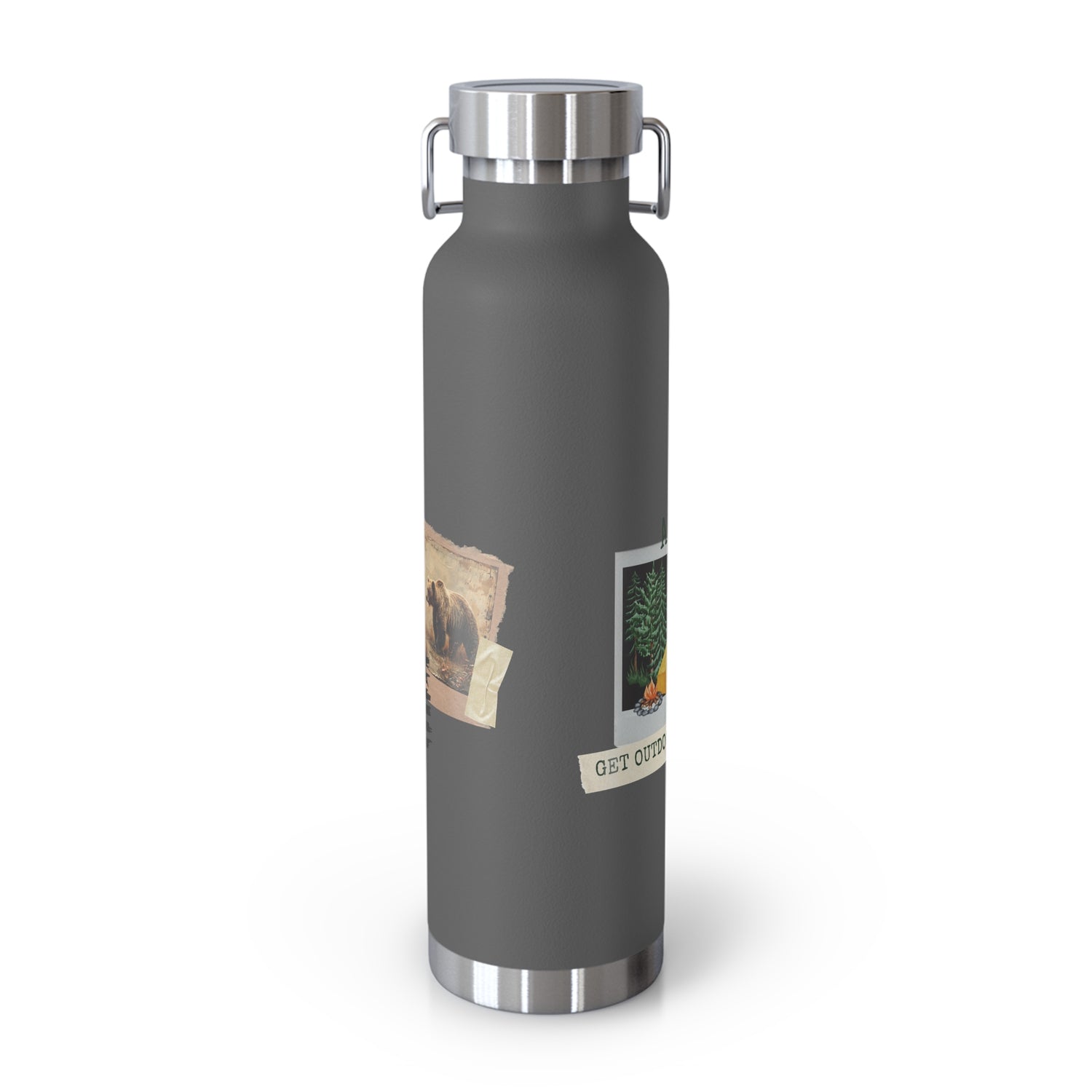 Copper Vacuum Insulated Bottle, 22oz Get Outdoors Life is an Adventure Thermos Tumbler