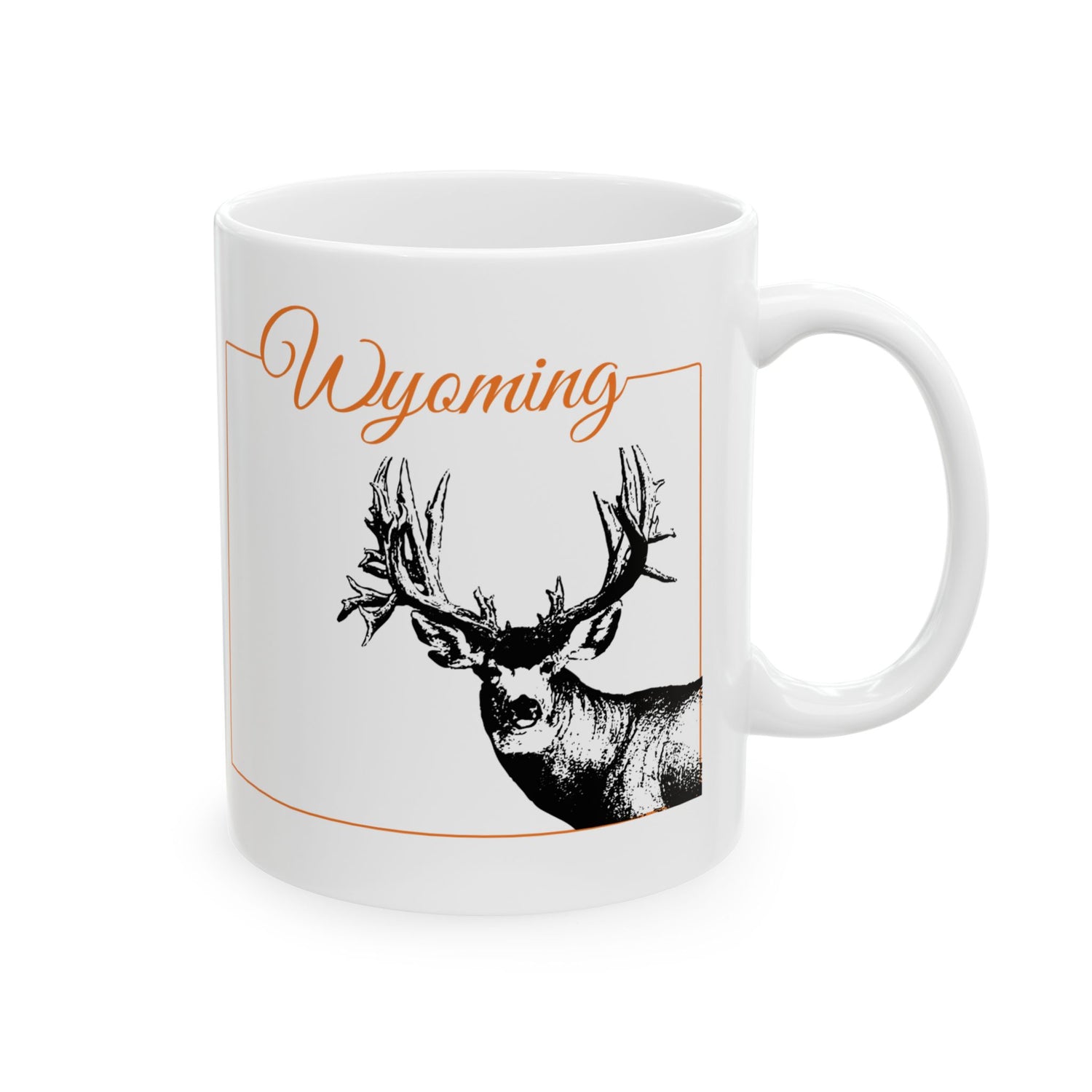 Wyoming Monster Mule Deer Ceramic Mug, (11oz, 15oz)