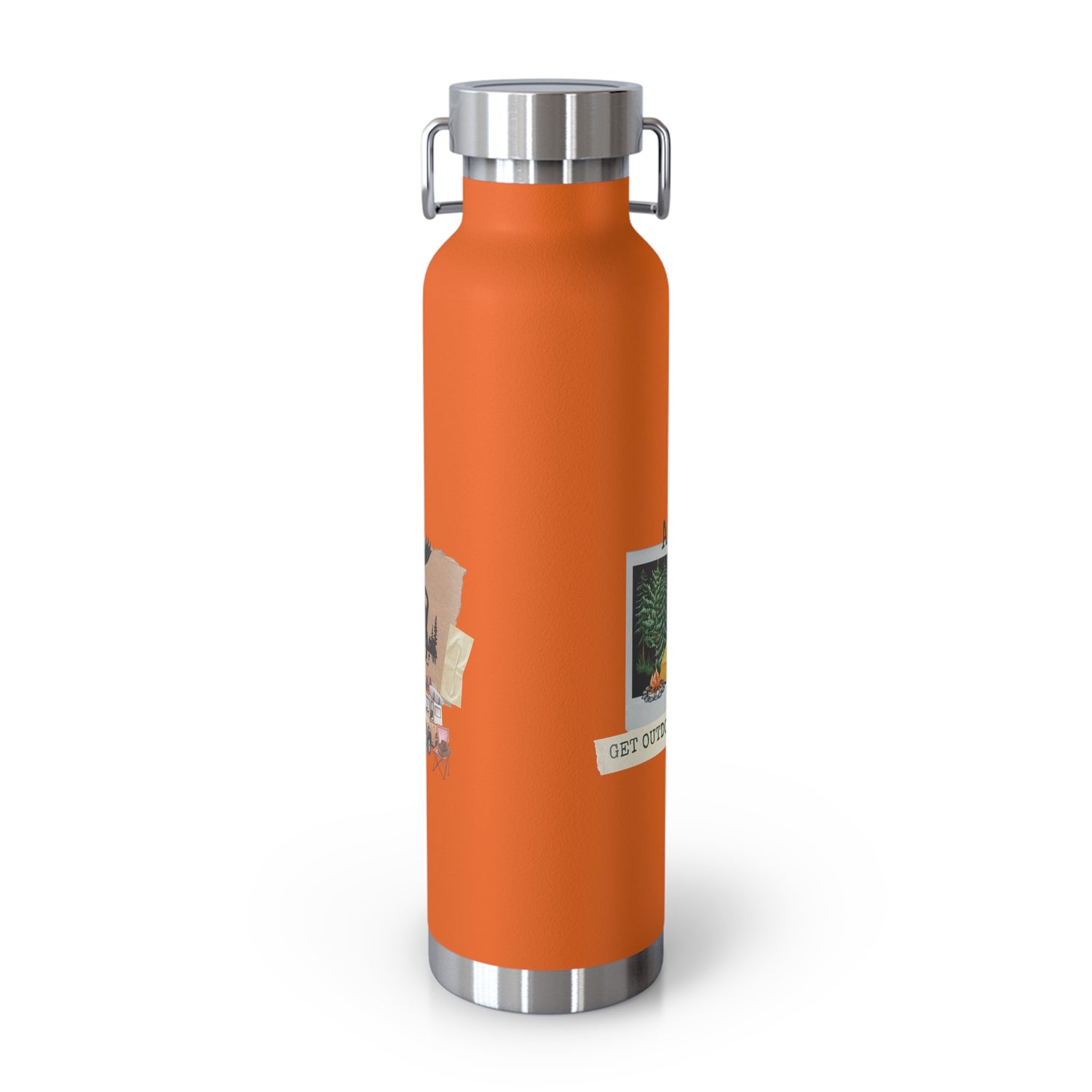 Copper Vacuum Insulated Bottle, 22oz Get Outdoors Life is an Adventure Thermos Tumbler