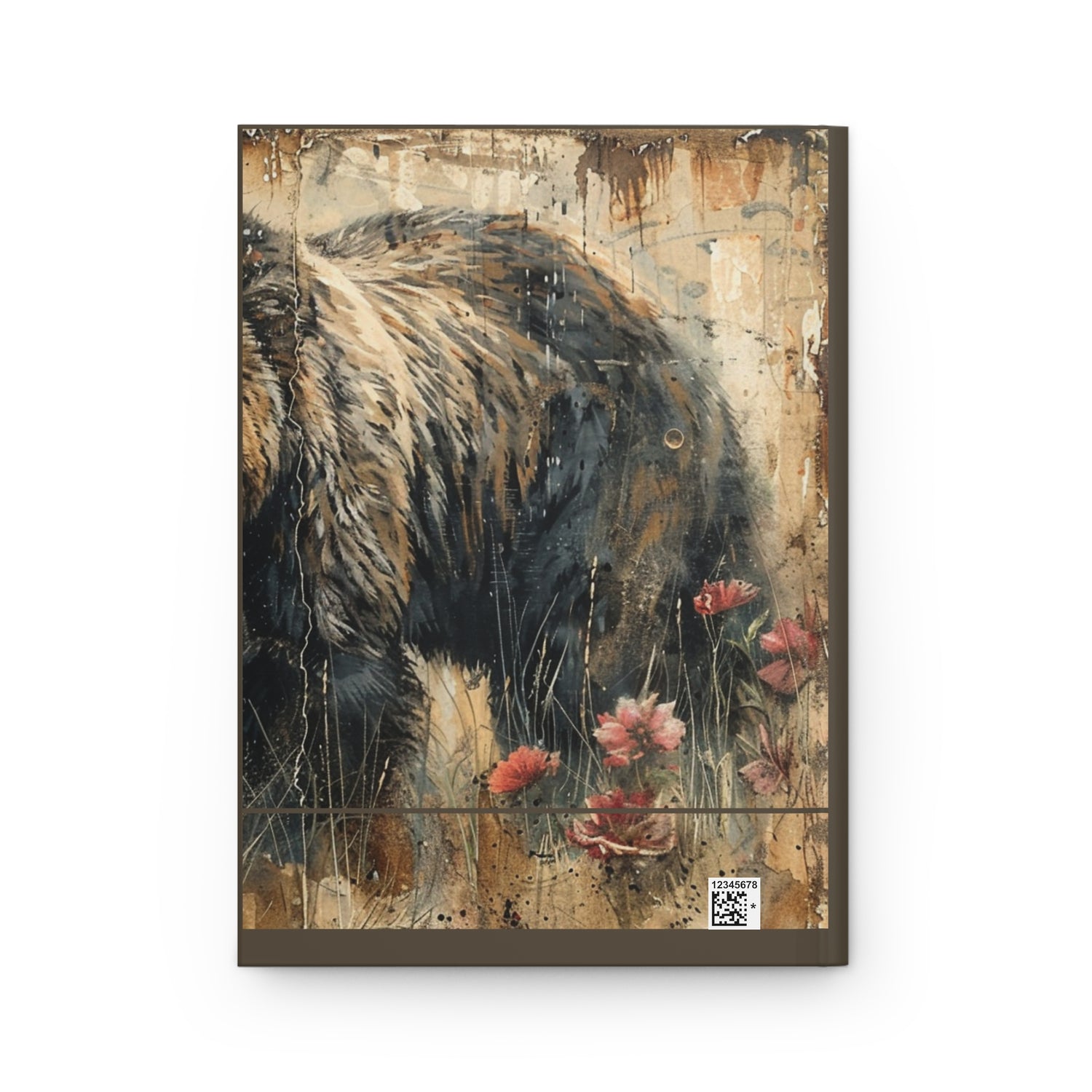 Old Vintage Scrape Book Hardcover Journal Matte Grizzly Bear