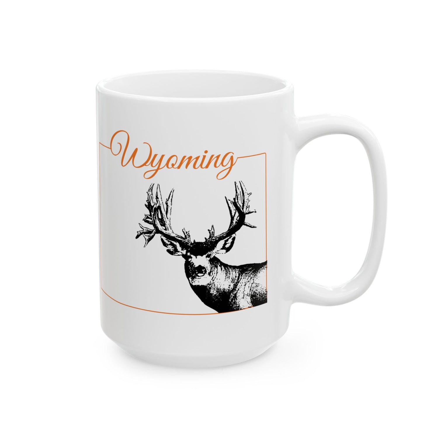 Wyoming Monster Mule Deer Ceramic Mug, (11oz, 15oz)