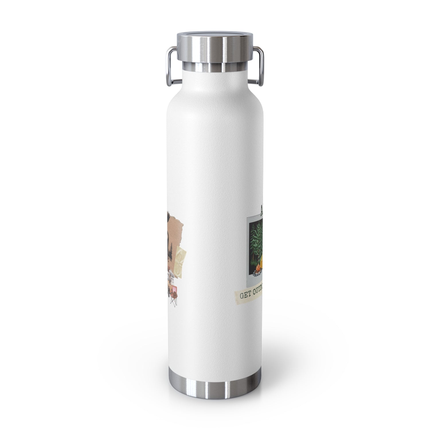 Copper Vacuum Insulated Bottle, 22oz Get Outdoors Life is an Adventure Thermos Tumbler