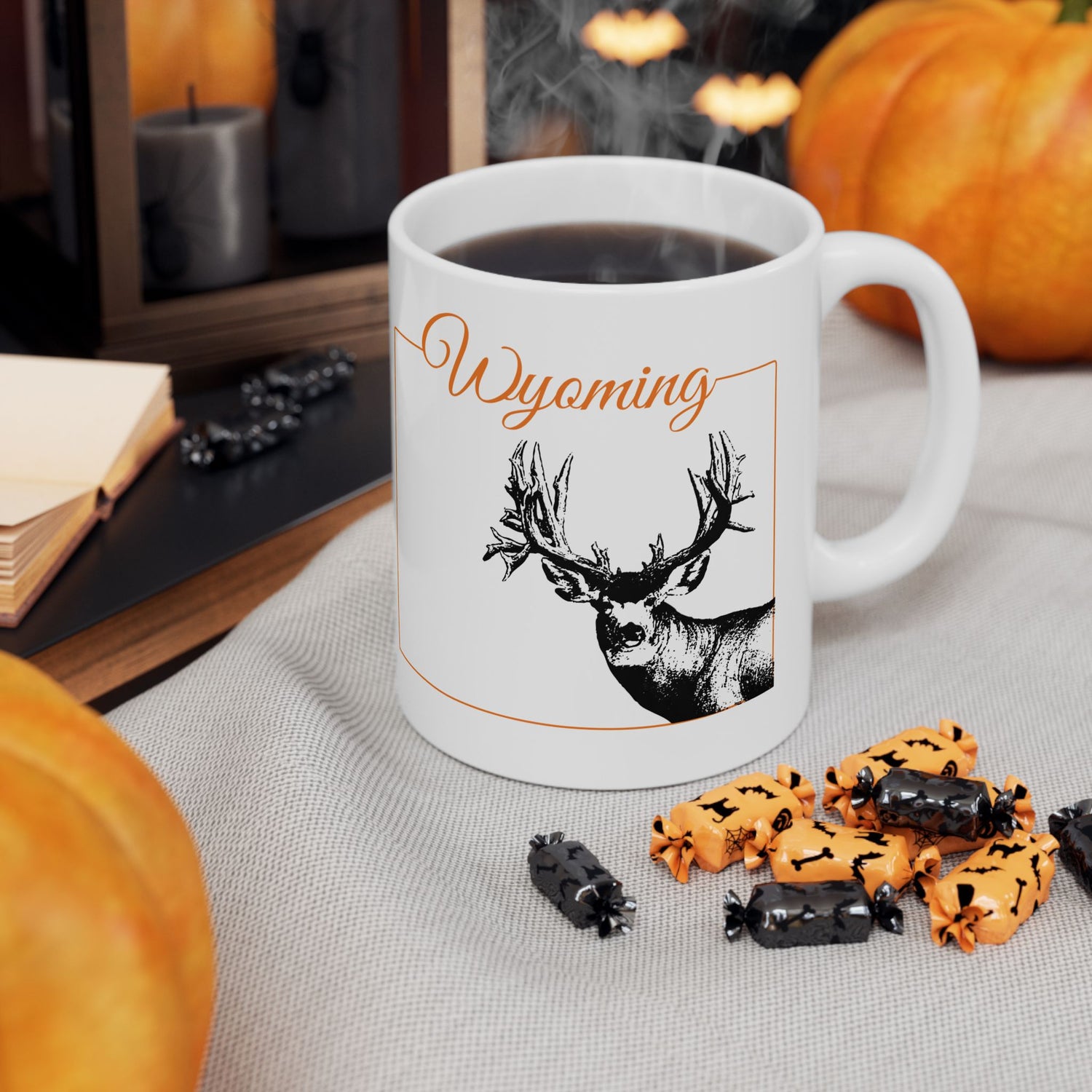 Wyoming Monster Mule Deer Ceramic Mug, (11oz, 15oz)